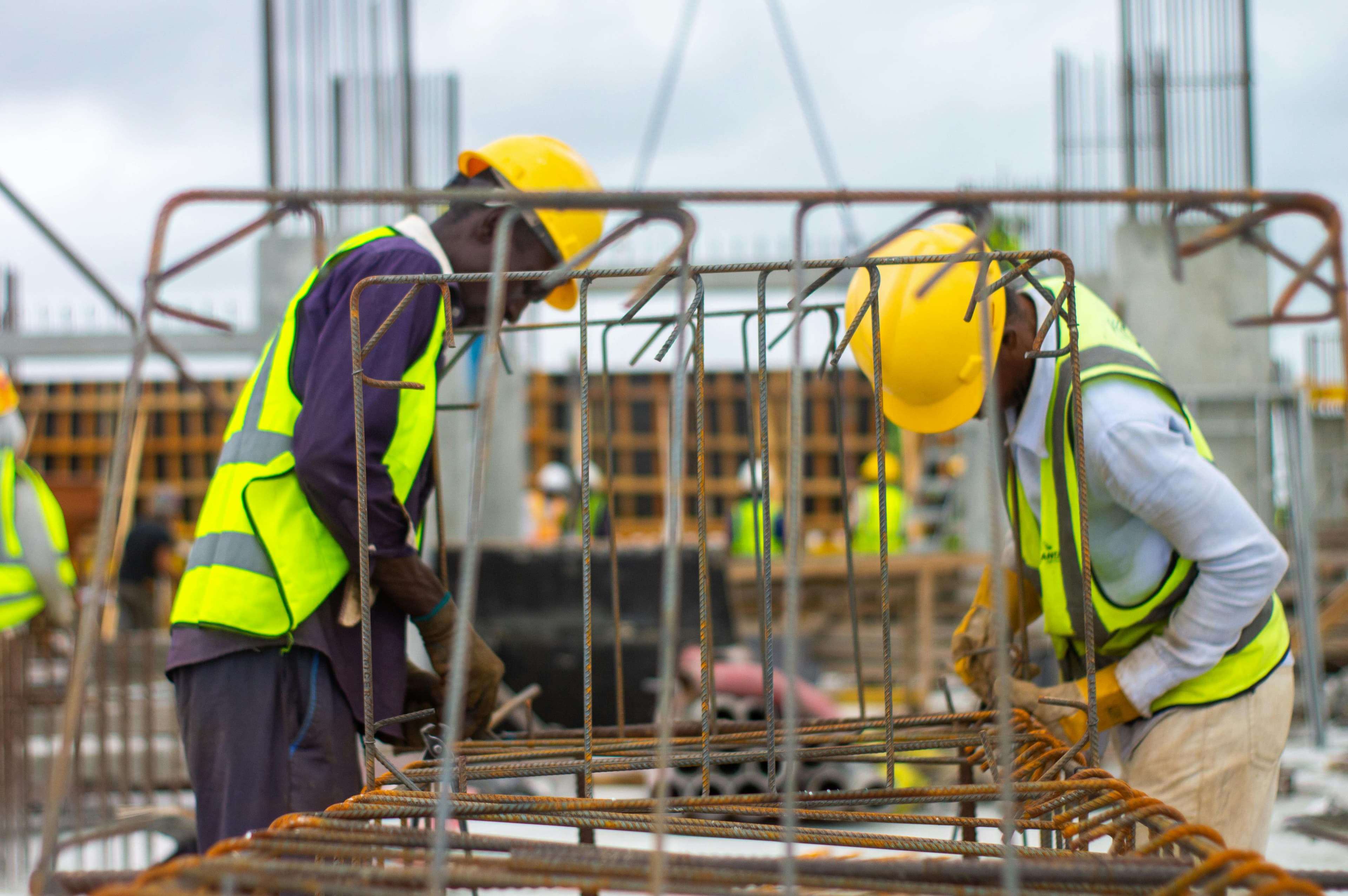 Construction team on job site
