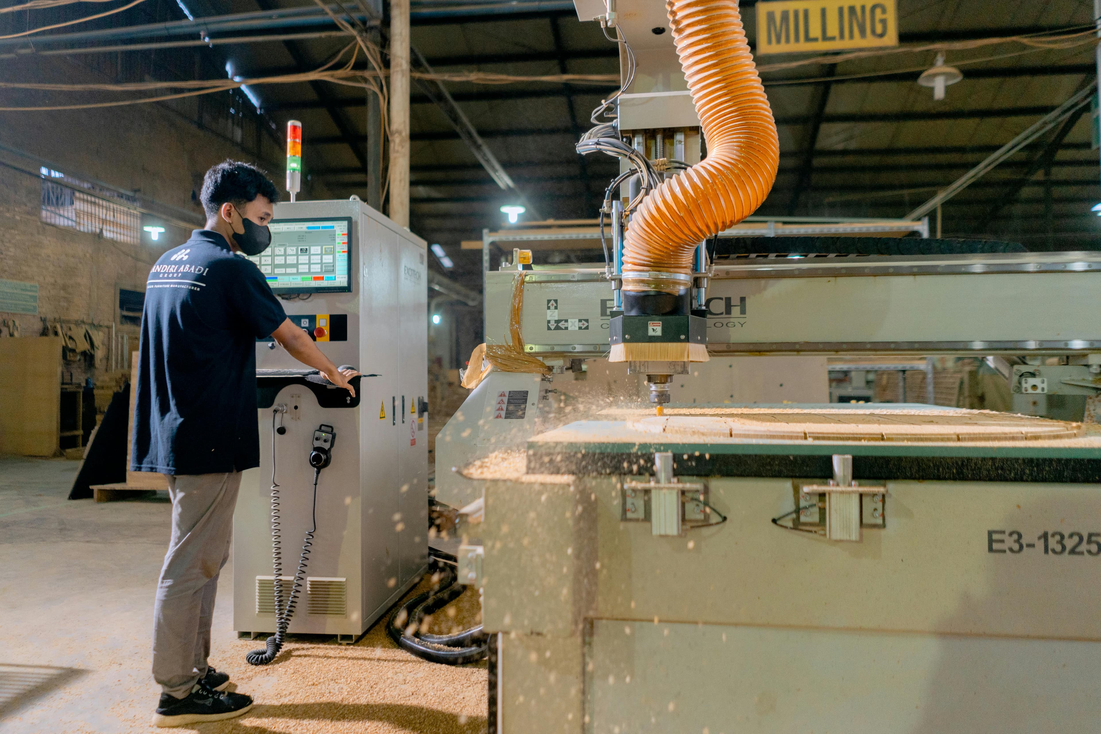 Machine operator on a manufacturing floor