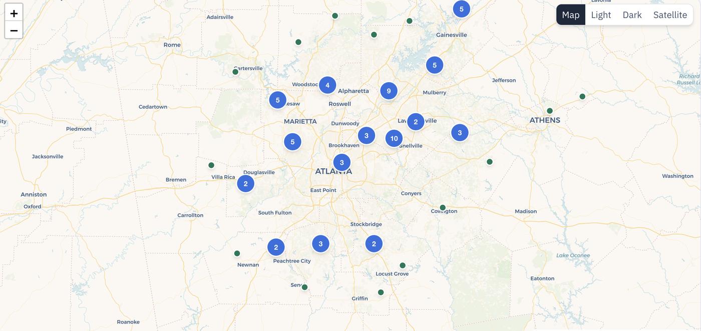 Call queue, map view